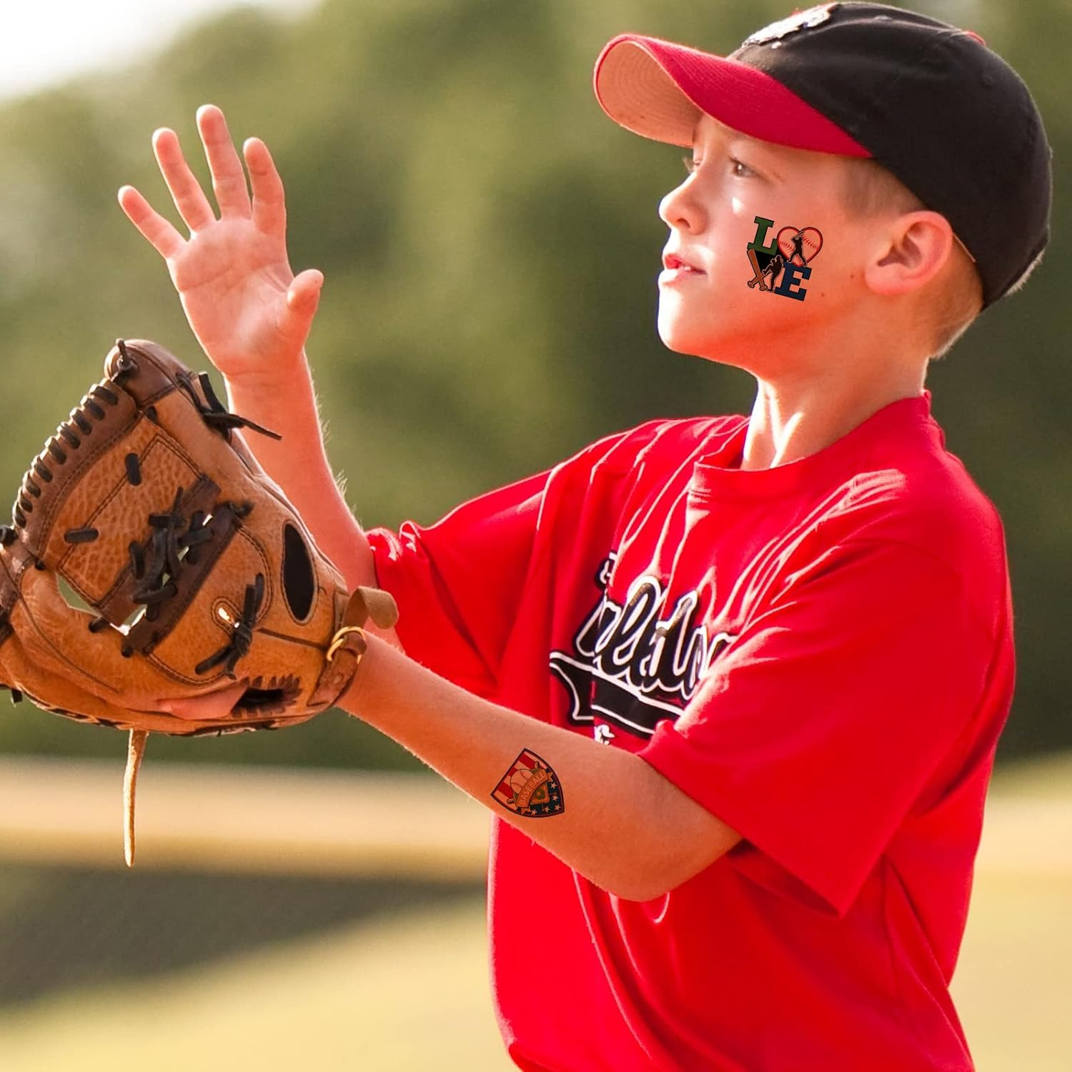 144 Pieces Baseball Temporary Tattoos Baseball Softball Sport Themed Waterproof Temporary Tattoos Stickers Birthday Party Decoration Supplies for Kids Adults Sporting Fans 9 Styles image number 4