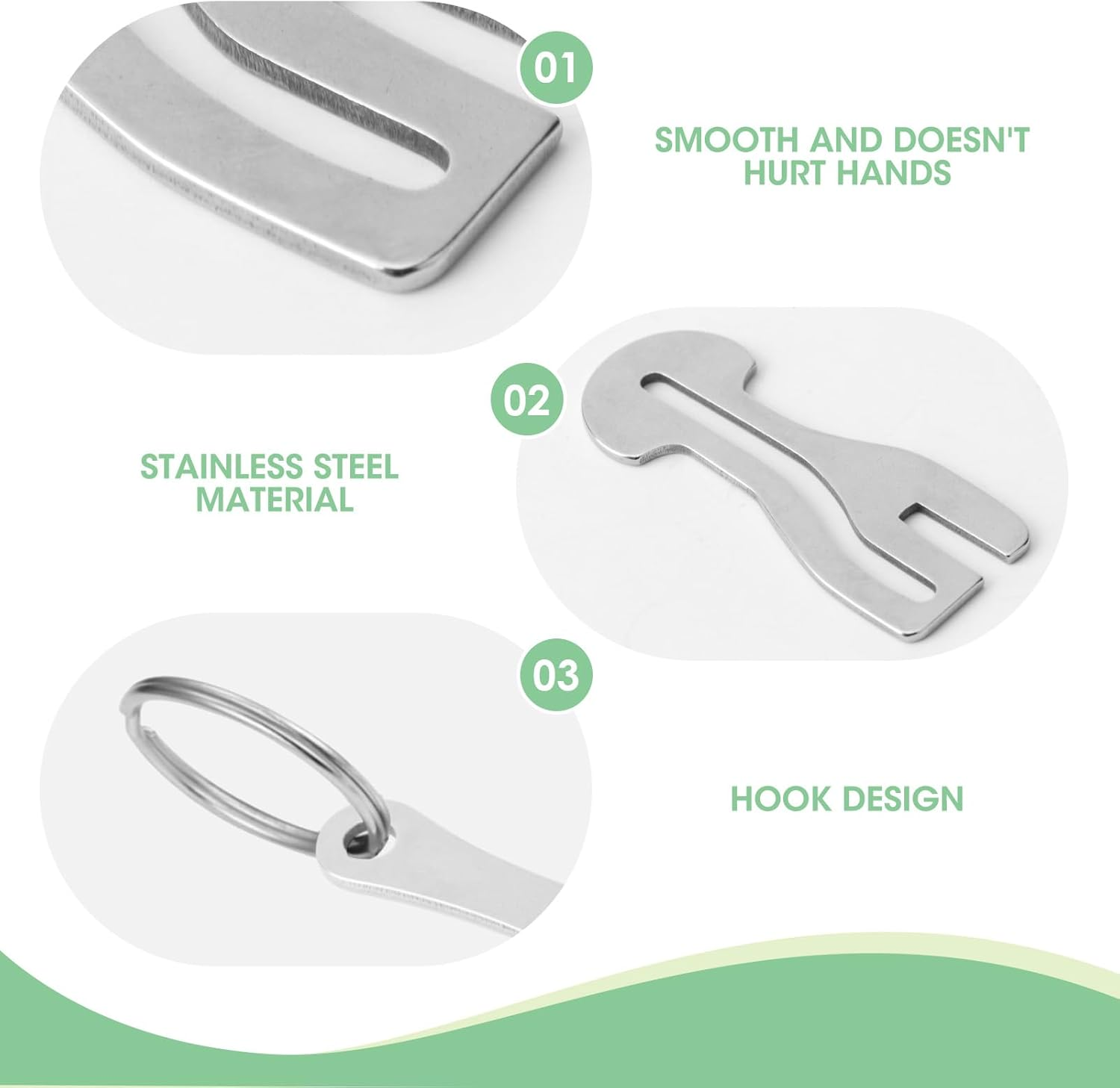 4 Pcs Stainless Steel Shopping Trolley Token Remover with Aluminium Alloy Key Ring, Portable Shopping Trolley Token Remover Tool for Unlocking Carts & Opening Bottles