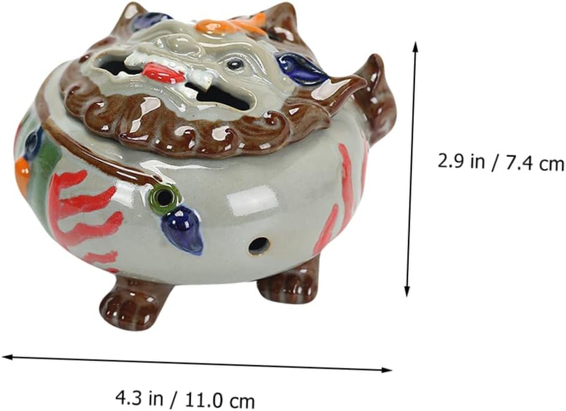 DOITOOL Auspicious Beast Incense Burner Censer Home Decor Ancient Design for Desktop Aroma image number 1