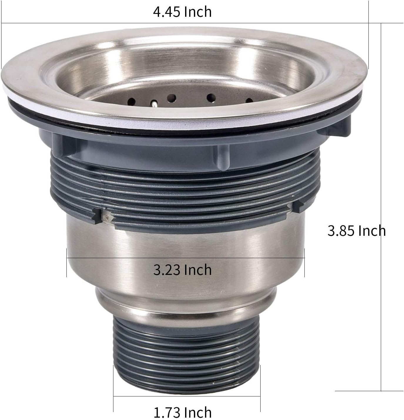 KONE K.ONE 3-1/2-Inch Kitchen Sink Drian Strainer with Removable Deep Waste Basket/Strainer Assembly/Sealing Lid, Stainless Steel, Kitchen Sink Strainer Garbage image number 6