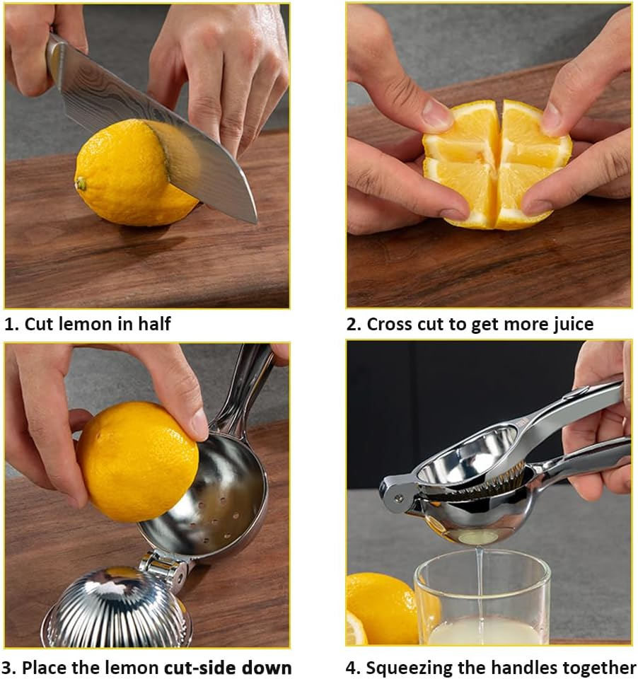Lemon Squeezer Juicer, Stainless Steel Handheld Lime Juicer, Manual Hand Citrus Press Bar Tool with Zester image number 2