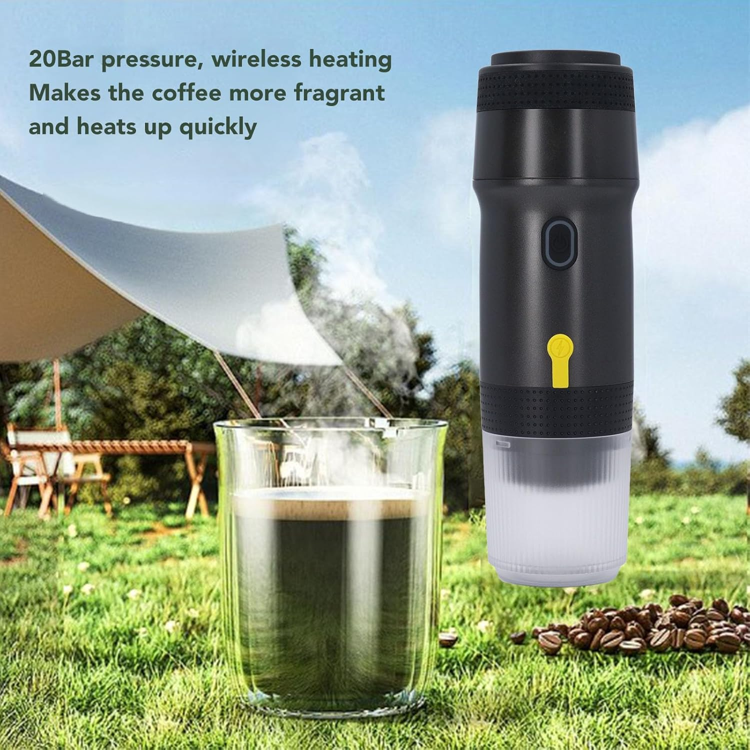 3-In-1 Electric Espresso Machine Portable - 20Bar Capsules Ground Coffee Extraction, Fast Heating Electric Coffee Machine with USB & Vehicle for Travel image number 2