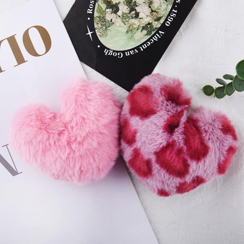 Leopard Print Bag Charms for Handbags Purse Leopard Keychains for Women Girls Animal Lover Heart Accessories for Car Keys - Black Leoprad image number 3