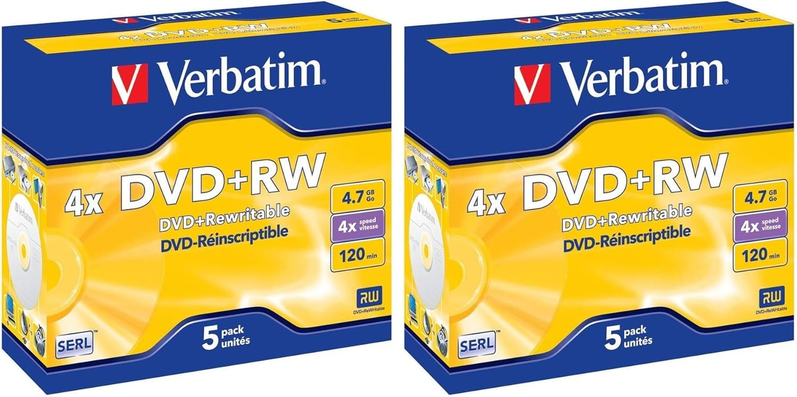 Verbatim DVD+RW 4.7GB Jewel Case 4X (5 Pack) image number 1