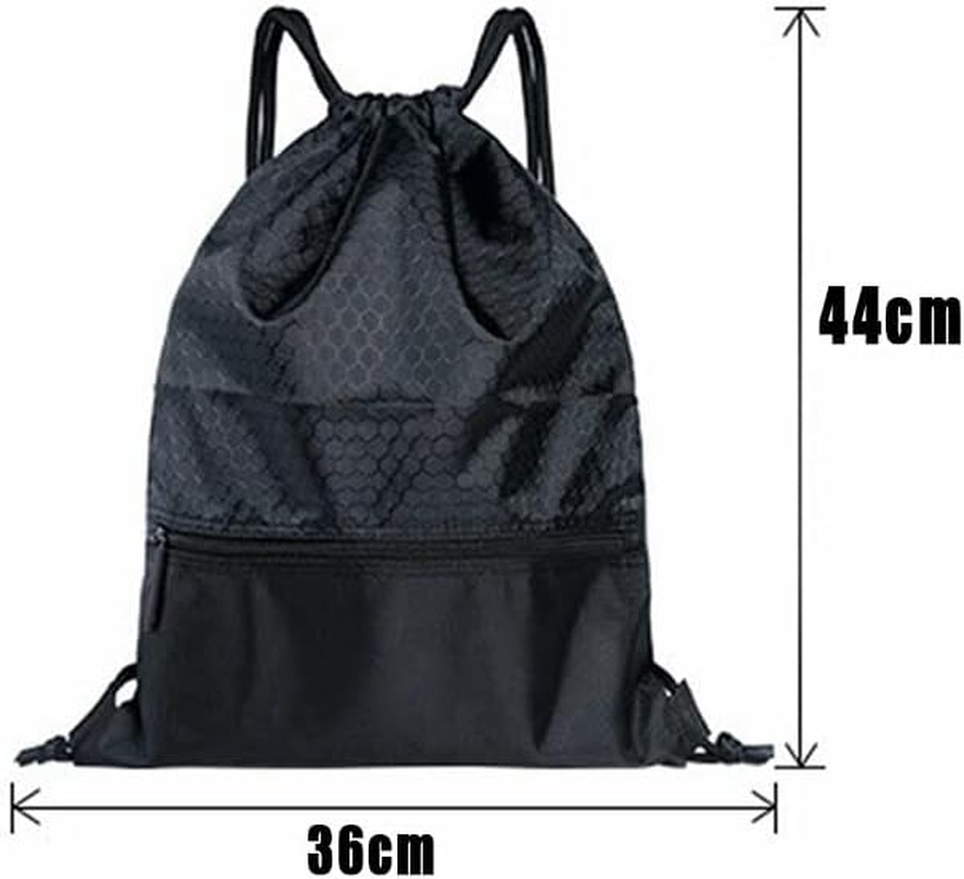 AIMALL Drawstring Backpack Waterproof Drawstring Bag String Bag with Zipper Sport Pack String Tote Gym Bag Cinch Sack for Gym or Traveling, Swimming Bag for Men, Women and Children