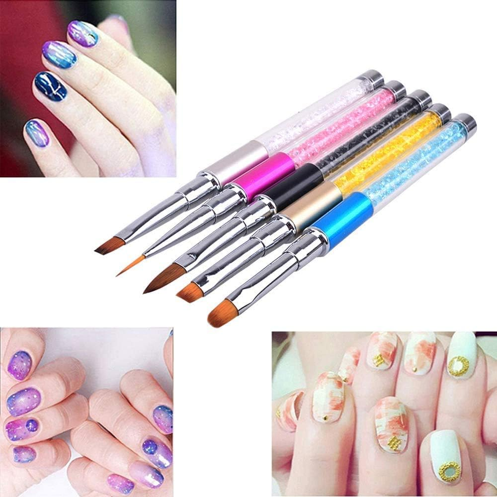Nail Brush Set, Gel Nails, Self Nails, Set of 5, Cap Included, Easy to Use, Soft, UV Use, Nail Tool, Nail Supplies, Gel Nail Brush image number 2