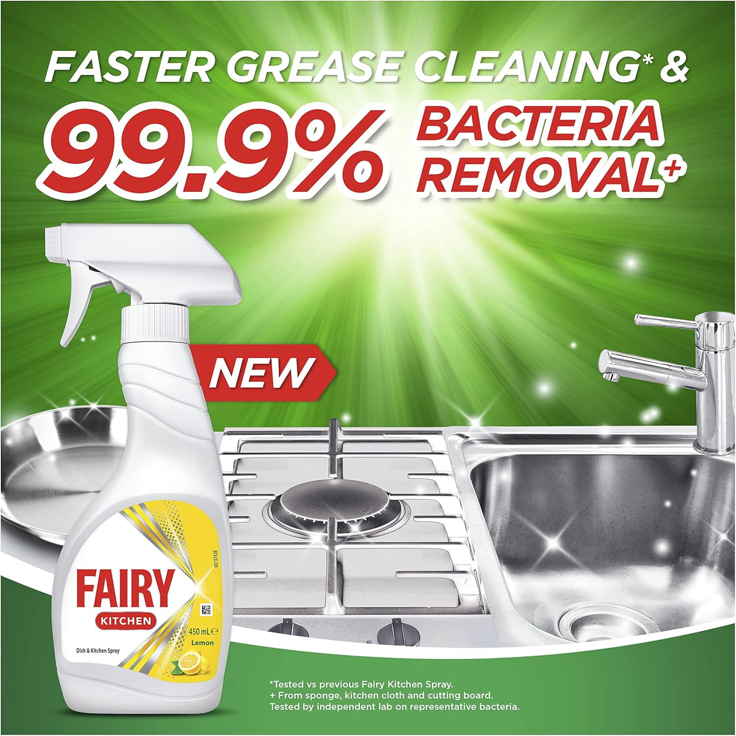 Fairy Dish and Surface Antibacterial Kitchen Spray Value Bundle (4X450Ml)