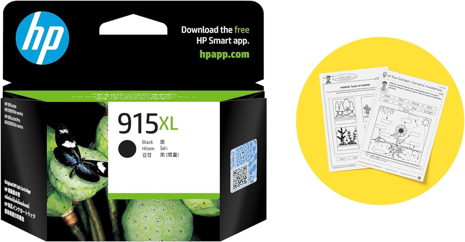 HP 915XL Genuine Original High Yield Black Printer Ink Cartridge Works with HP Officejet 8010, HP Officejet Pro 8020, HP Officejet Pro 8030 All-In-One Printer Series (3YM22AA) image number 1
