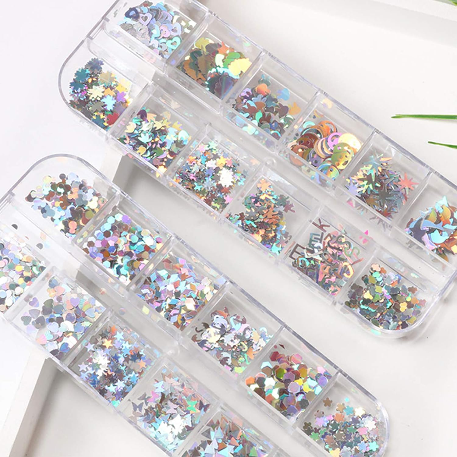 2 Big Boxes Nail Holographic Glitter Sequins for Nail Art Decoration Ultra-Thin image number 3
