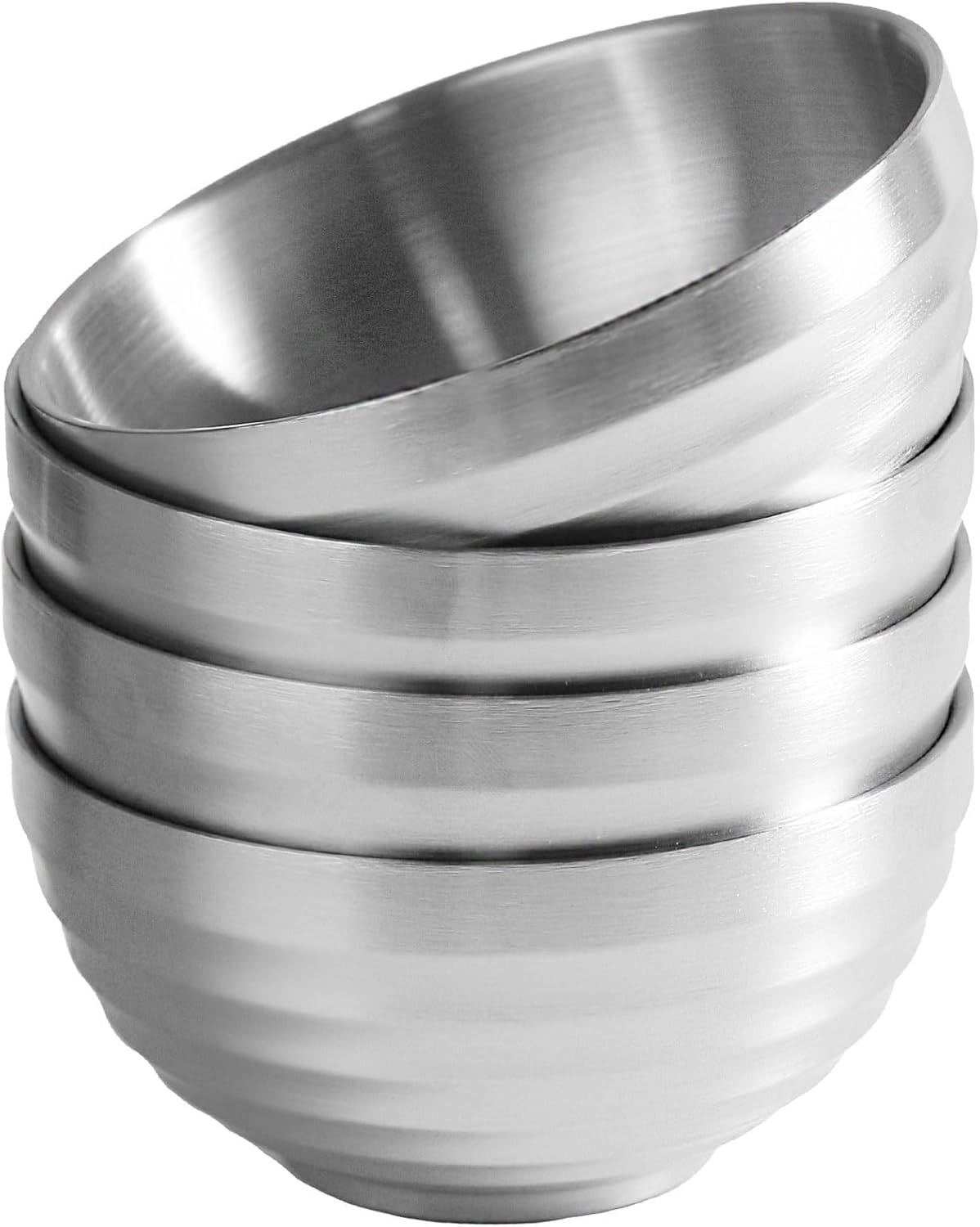 IMEEA Soup Bowl 10 Oz Ice Cream Bowl Double Wall Insulated Bowl SUS304 Stainless Steel Cereal Bowls, Set of 4 image number 2