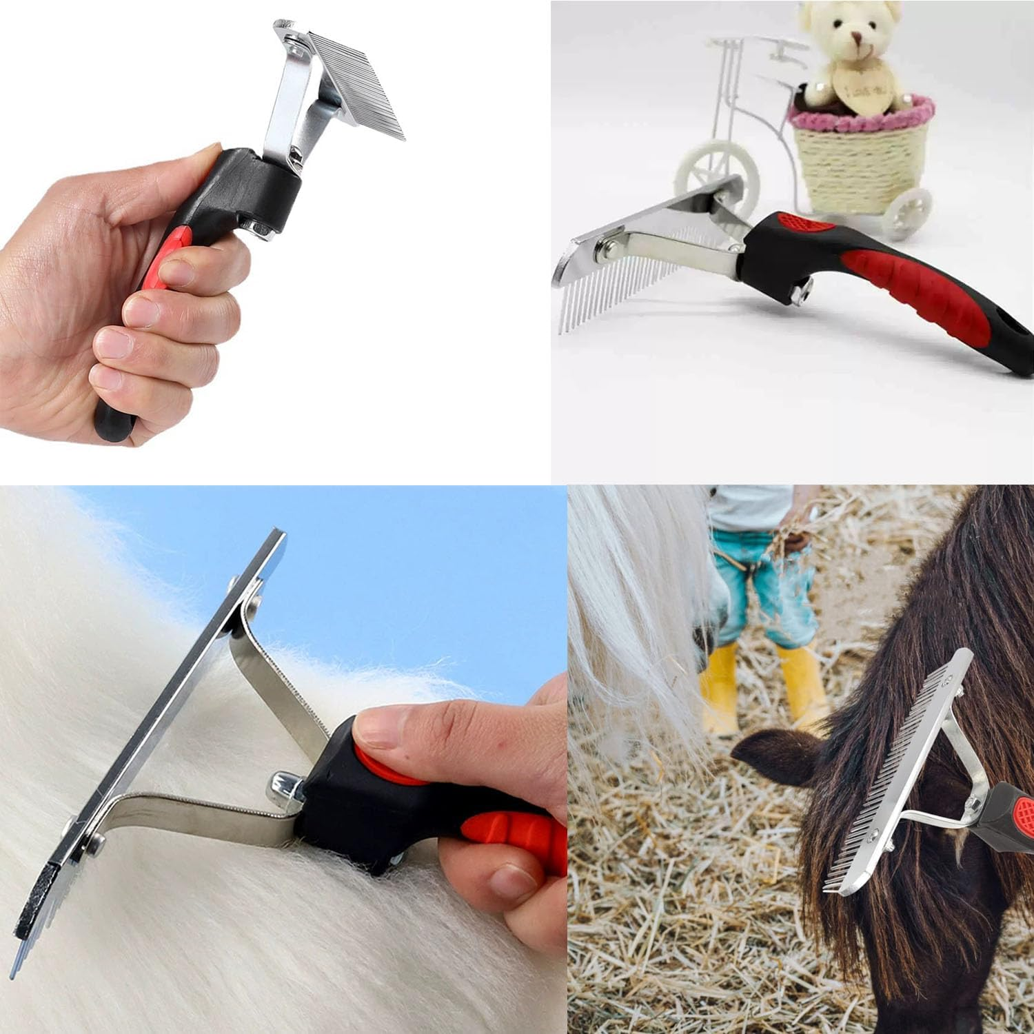 Paifeancodill Cleaning Brush, Horse Sweat Scraper Pet Horse Hair Brush, Horse Nail Rake Comb Steel Comb for Hair, Horse Hair Comb Horse Brush Horse Shedding Comb Horse Hair Brush Pet Dematting Brush