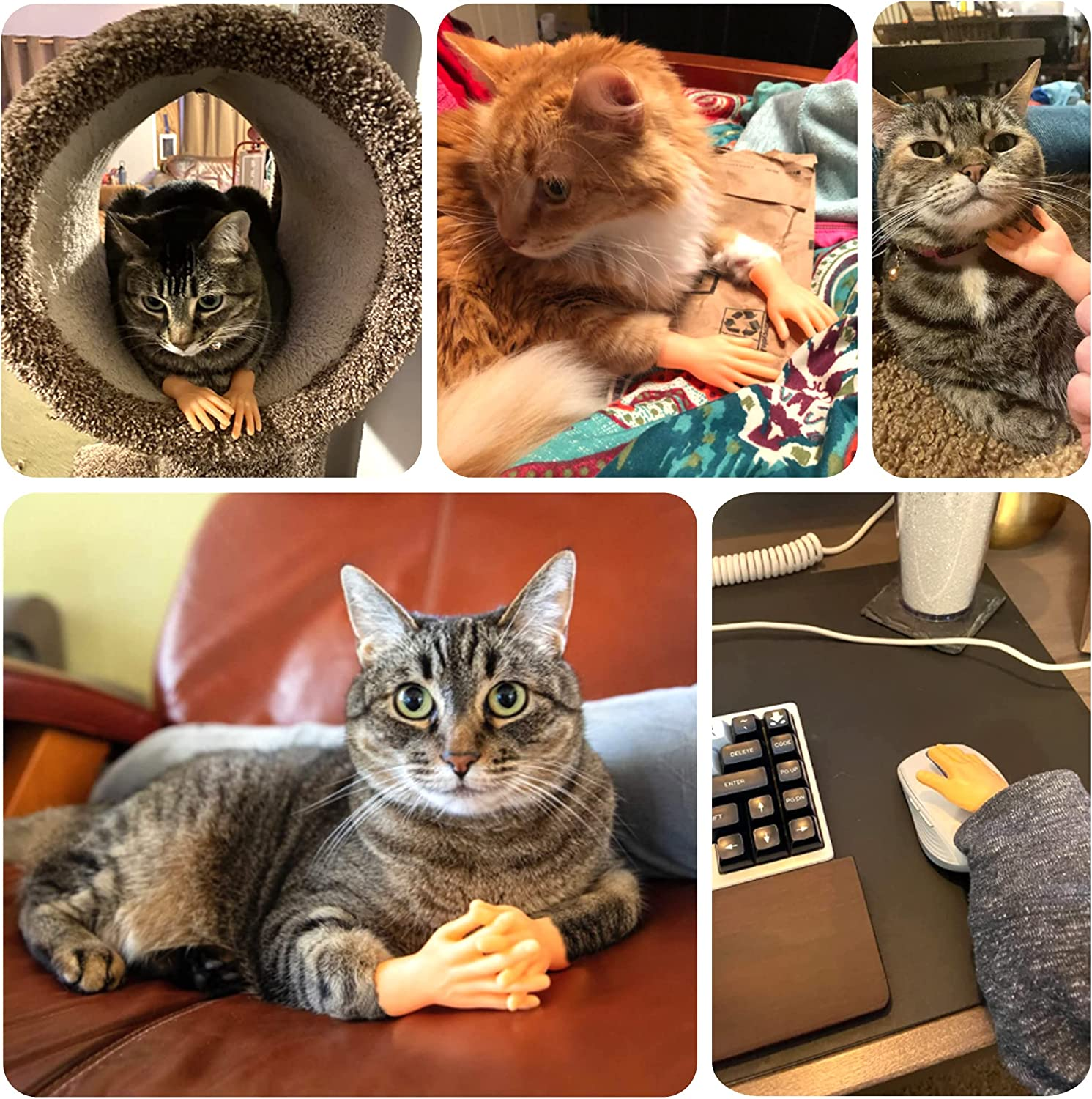 14 Pack Tiny Finger Hands,Little Rubber Finger Hand,Flat Hand Style Mini Realistic Hand for Puppet Show,Party Favors,Games,Gag Performance,Kids image number 1