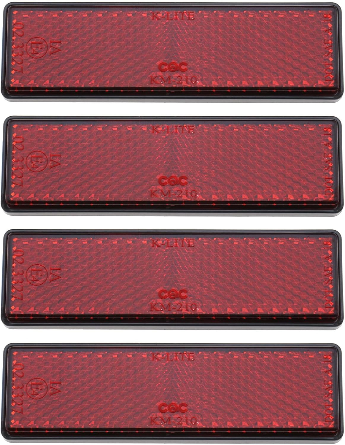 Ecsing 4PCS Motorcycle Reflectors Red Self-Adhesive Plastic Safety Warning Reflective Sticker 94Mm X 27Mm X 9Mm for Car Motorcycle Caravan Trailer Electric Scooter image number 5