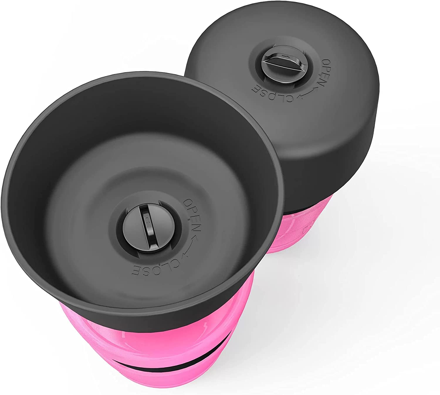 Pet Water Bottle, Folding Silicone Lid/Bowl, Food Grade, Travel Water Bottle, Dog Water Bottle (Pink) image number 5