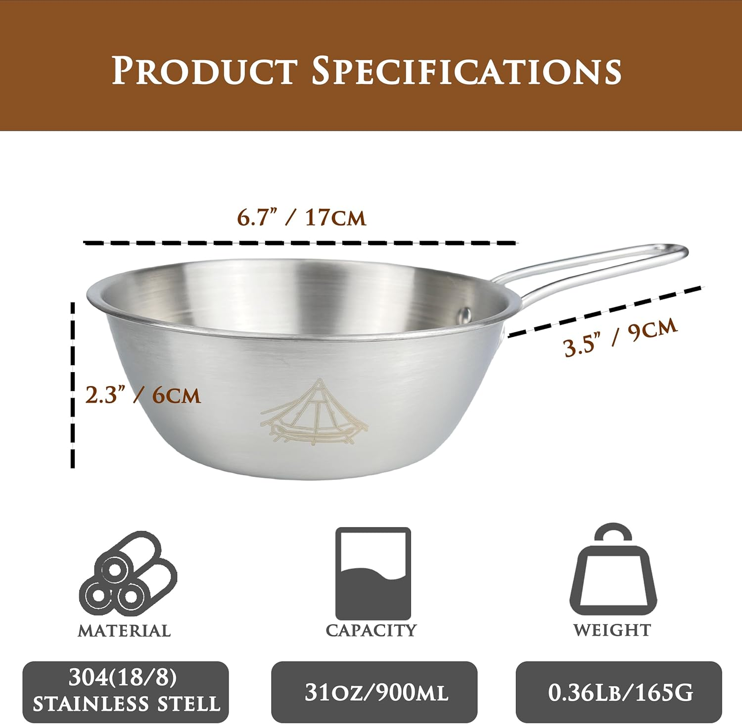 Pubgeer Camping Bowls 31Oz (4 Pack) - Nesting Stainless Steel Bowl with Handles | Outdoor Sierra Cup | Ideal for RV Travel, Camping, and Backpacking | Makgeolli Bowls | Soup Bowls image number 5