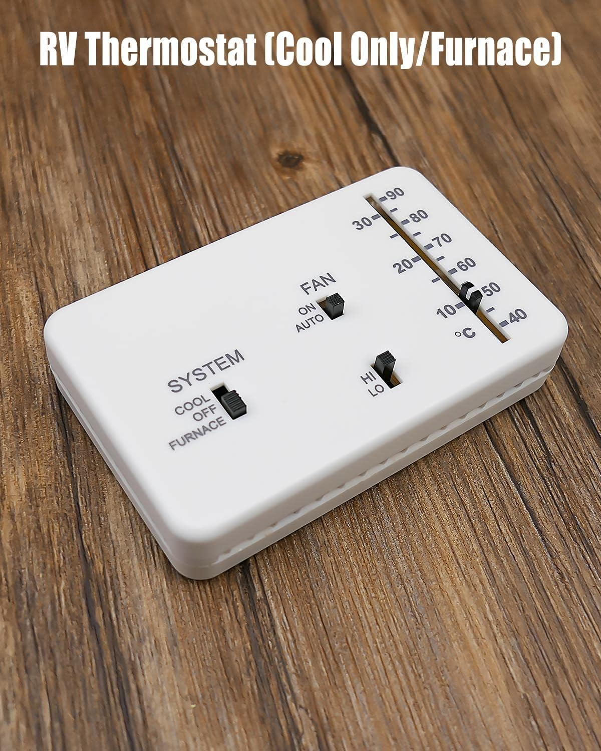 RV Thermostat RV Analog Thermostat Fit for Dometic (Cool Only/Furnace), Replace 3106995.032, 12VDC White image number 1