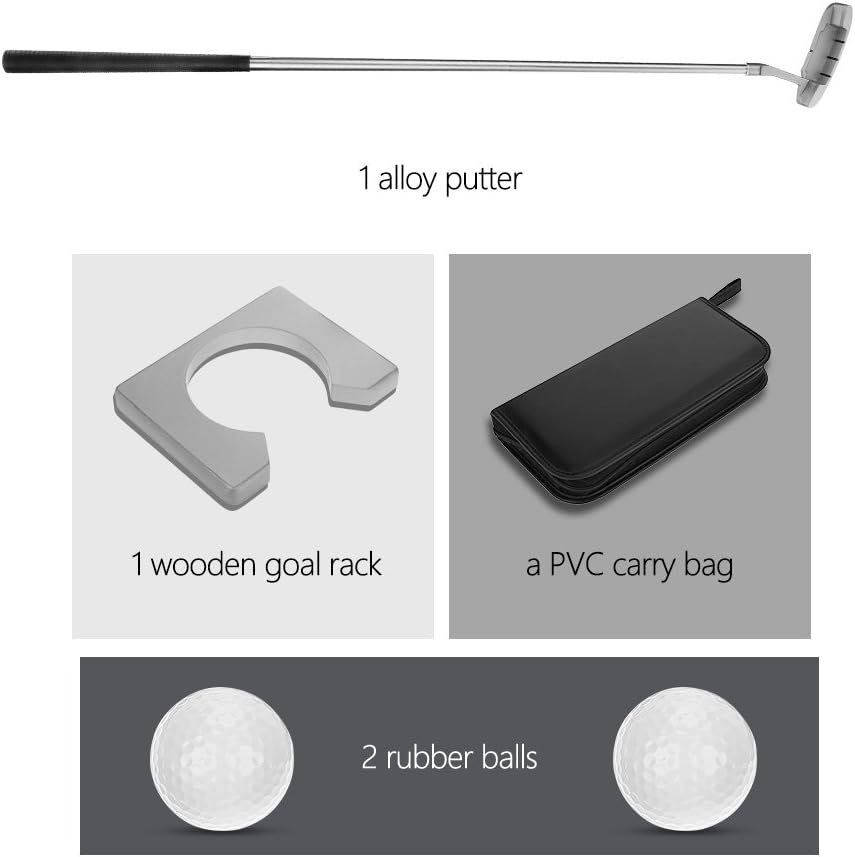 Golf Putting Kit, Portable Golf Putter Set Kit with Putter, 2 Pcs Balls, Bag for Travel Indoor Golf Putting Practice image number 2