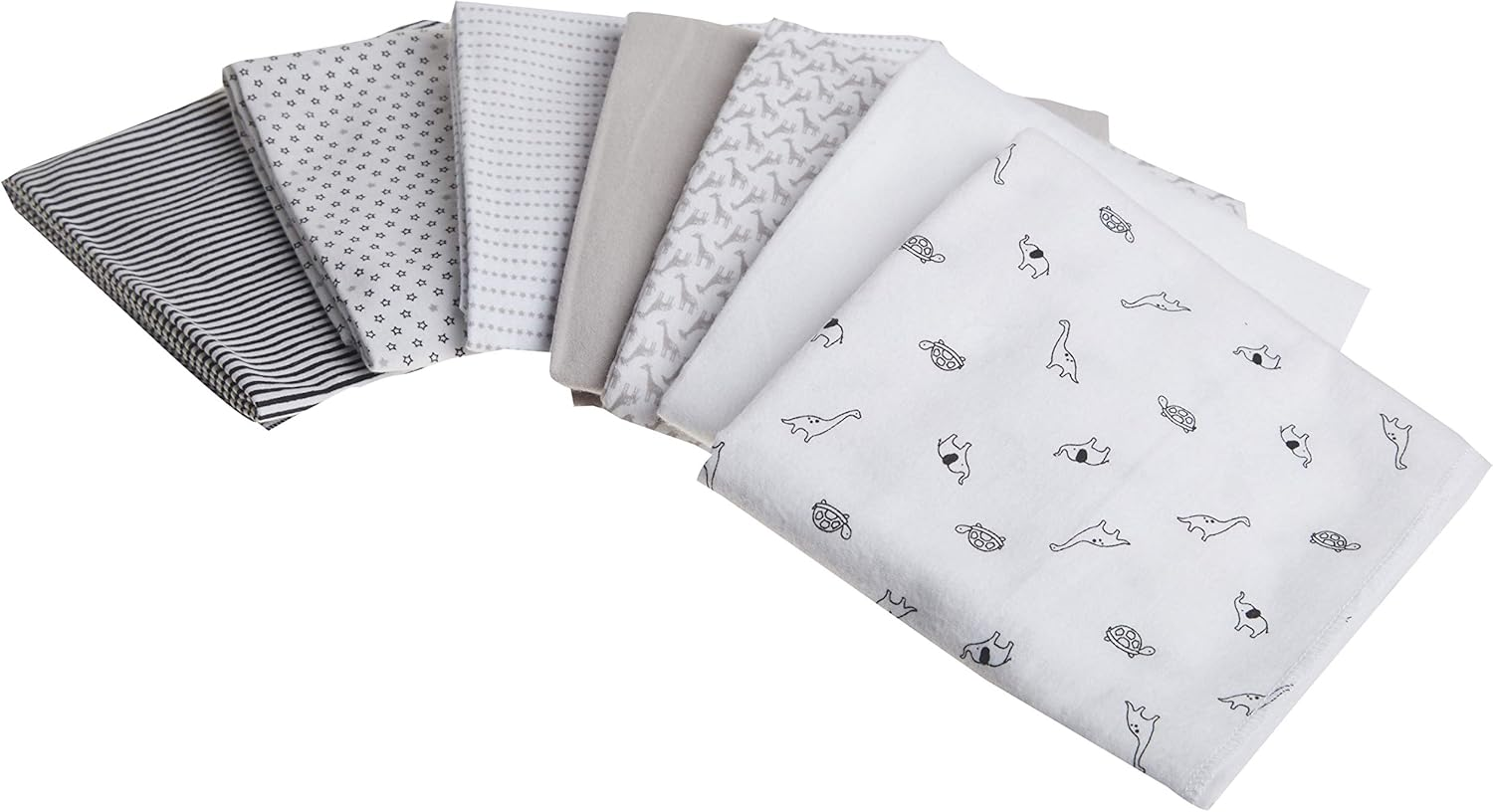 Simple Joys by Carter'S Unisex Babies' Flannel Receiving Blankets, Pack of 7, Grey/White/Black, One Size image number 6