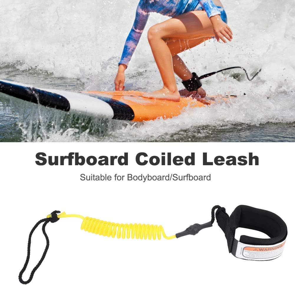 Lightweight Leg Leash, Board Leash, for Bodyboard (Yellow) image number 2