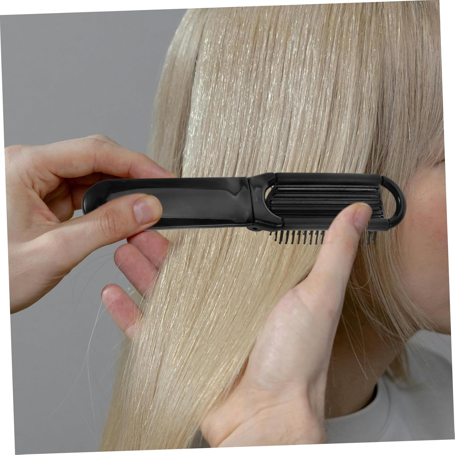 COMPUKAS Travel Hair Brush Mirror Compact Folding Brush for Women Hair Comb Portable Folding Mirror for Makeup for Gym Purse