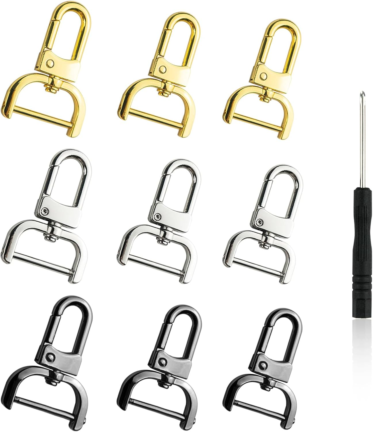 9 PCS Swivel Snap Hooks Detachable Snap Hook Swivel Clasp Purse Strap Clip Bag Making Supplies and Hardware (Colorful) image number 2