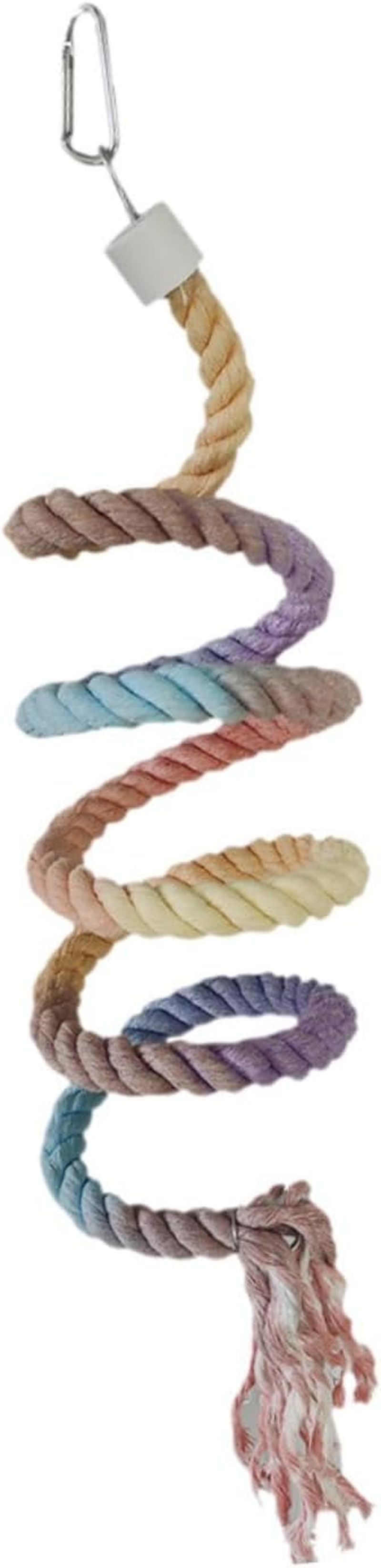 Fewnvwa Bird Spiral Rope Barsch Cotton Colored Bird Cage -Accessories 150 Cm Parrot Swing Barsch Climbing Rope for Waveless Conures, Gradient image number 2