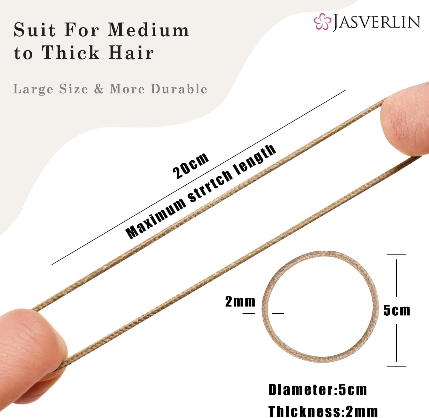 JASVERLIN 2Mm Light Blonde Elastics Hair Ties, Thin Ponytail Holder Hairtie for Women Girls Kids Fine to Medium Texture, No Pull Damage-Free Stretchy Rubber Band Accessories 80 Pcs image number 2