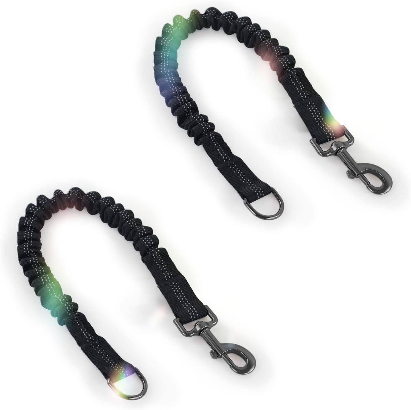 Shock Absorber Set of 2 - Adjustable Dog Safety Belts (45-66 Cm) for Car/Travel | 2.5 Cm Wide Nylon Strap for Small/Medium/Large Dogs | Shock-Absorbing Design with Snap Hook | Black Double image number 6