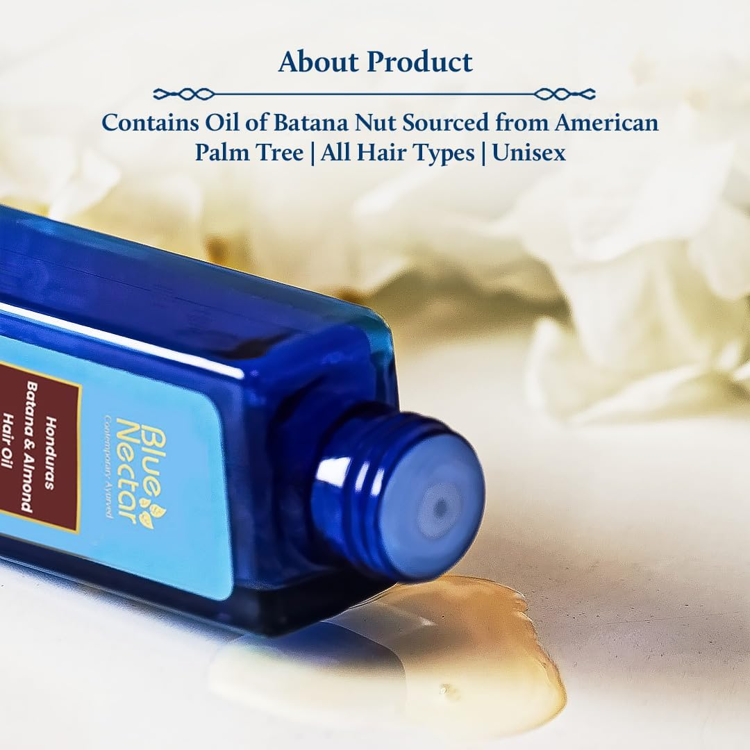 Blue Nectar Batana & Almond Hair Oil for Thicker & Fuller Hair (12 Herbs, 100Ml) image number 3