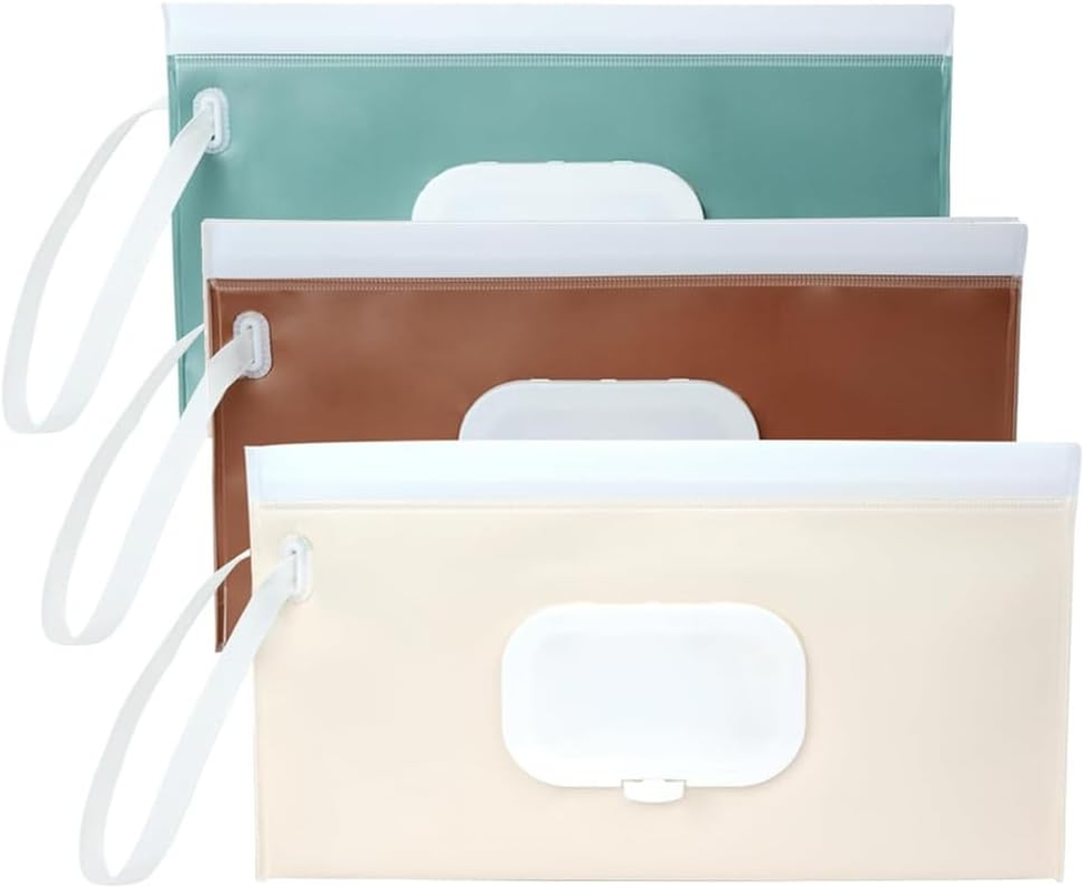 3-Pack Wipes Dispenser Wipes Bag, Portable Refillable Dispenser Box,Travel Camping Hiking image number 1