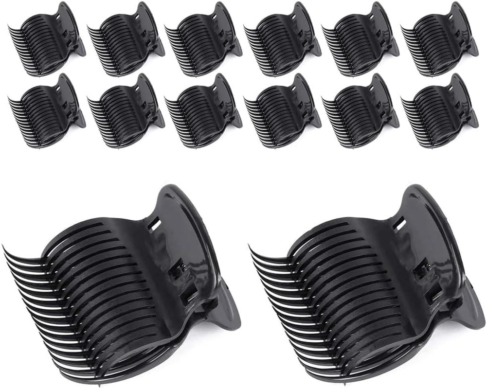 14 Pack Hot Roller Clips for Hair Curler Durable Claw Clip Replacement for Sectioning and Styling, Heat Resistant Hair Accessories for Women and Girls(Black, Universal Fit for Most Curlers)(White, Universal Fit for Most Curlers)