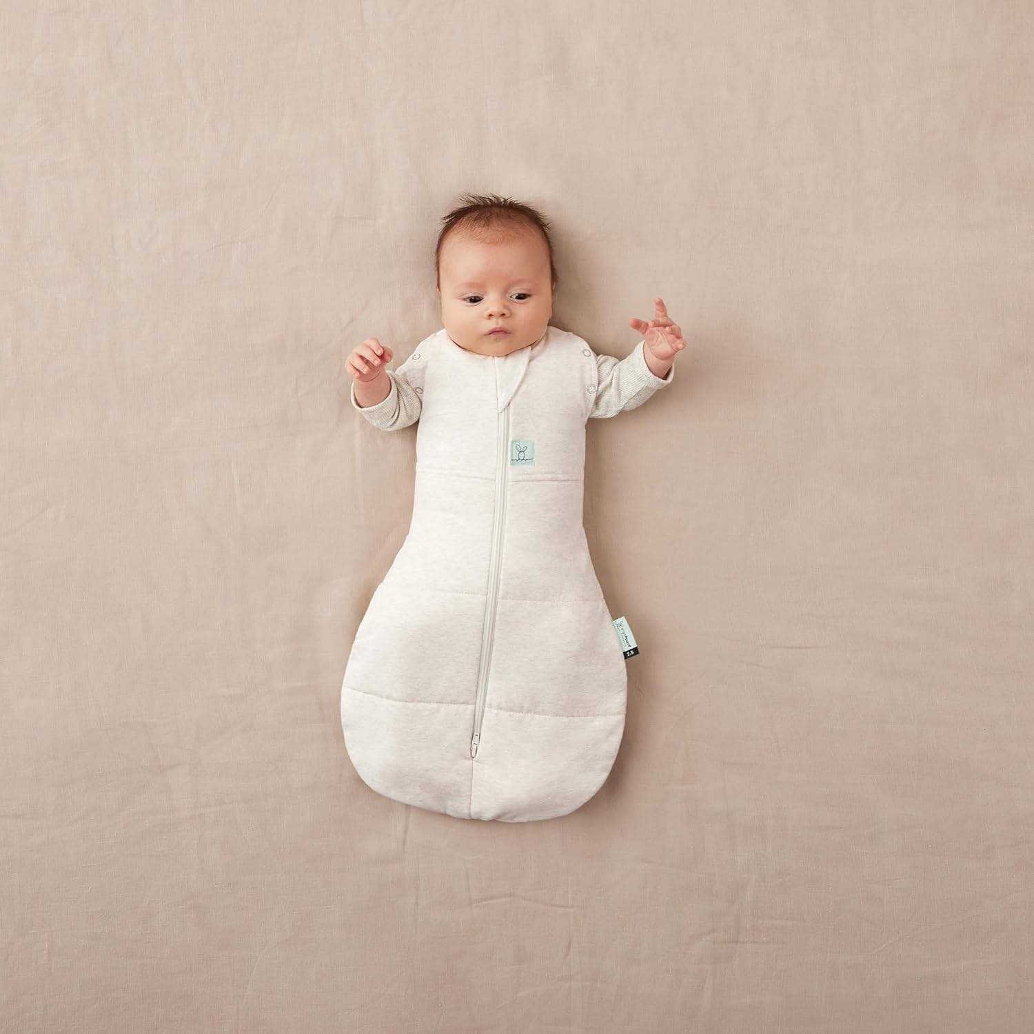 Ergopouch 3.5 Tog Cocoon Swaddle Bag for Newborn, Oatmeal Marle image number 3
