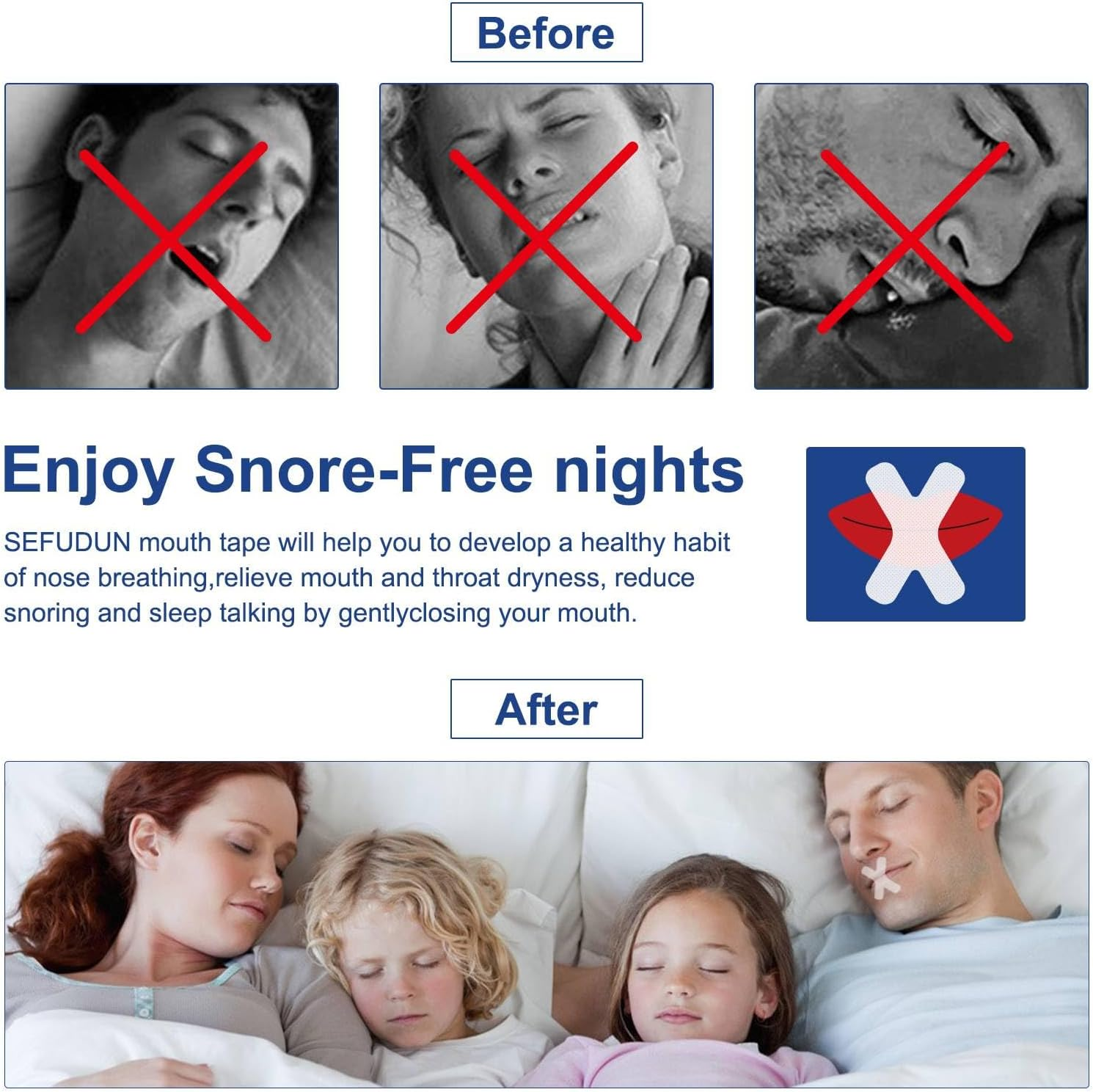 Sleep Strips, 120 Pcs Gentle Transparent White Tape, anti Snoring Devices Sleeping Stop Snoring Mouth Tape, Pain Free Removal, Breathable Comfortable for Better Nose Breathing Sleep Aids Strips image number 4