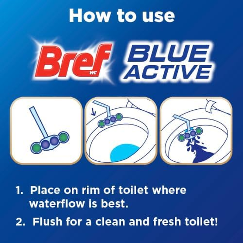 Bref Blue Active Eucalyptus, Rim Block Toilet Cleaner, 2X50G, 100 Grams image number 4