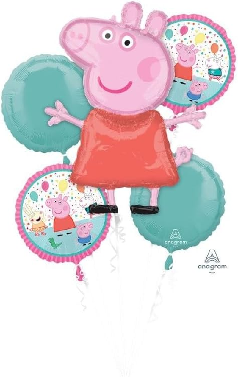 Anagram P75 Peppa Pig Licensed Foil Balloon Bouquet (Pack of 5)