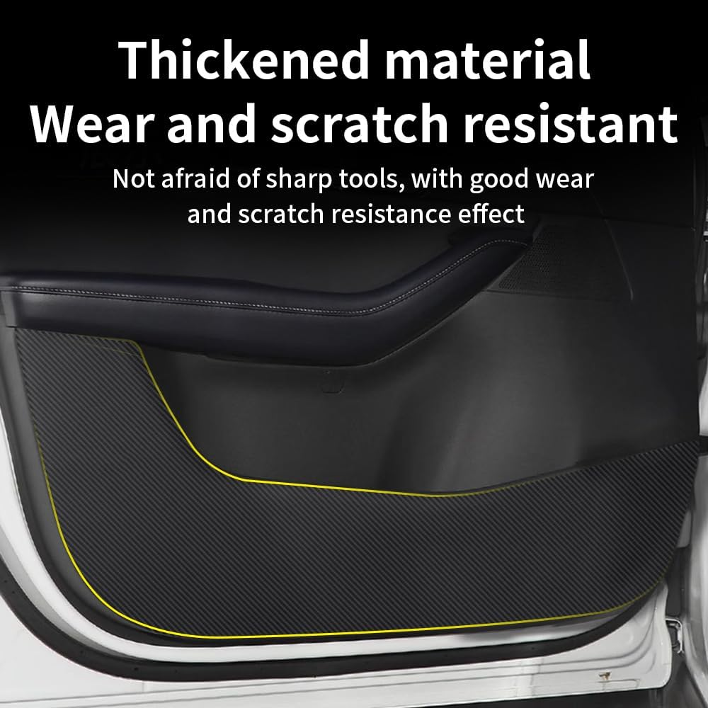 LUNQIN Car Door anti Kick Pad for Mazda CX-30 CX30 2020 2021 2022 2023 2024 Accessories Carbon Fiber Style Leather Sticker Door Sill Protector Cover Edge Guard Side Mat Interior Decoration Dirty image number 5