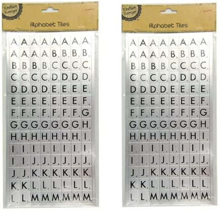[2PK] Krafters Korner Metallic Alphabet Stickers for DIY Scrapbook Birthday Card Craft Lettering - 15X25Cm (Silver)