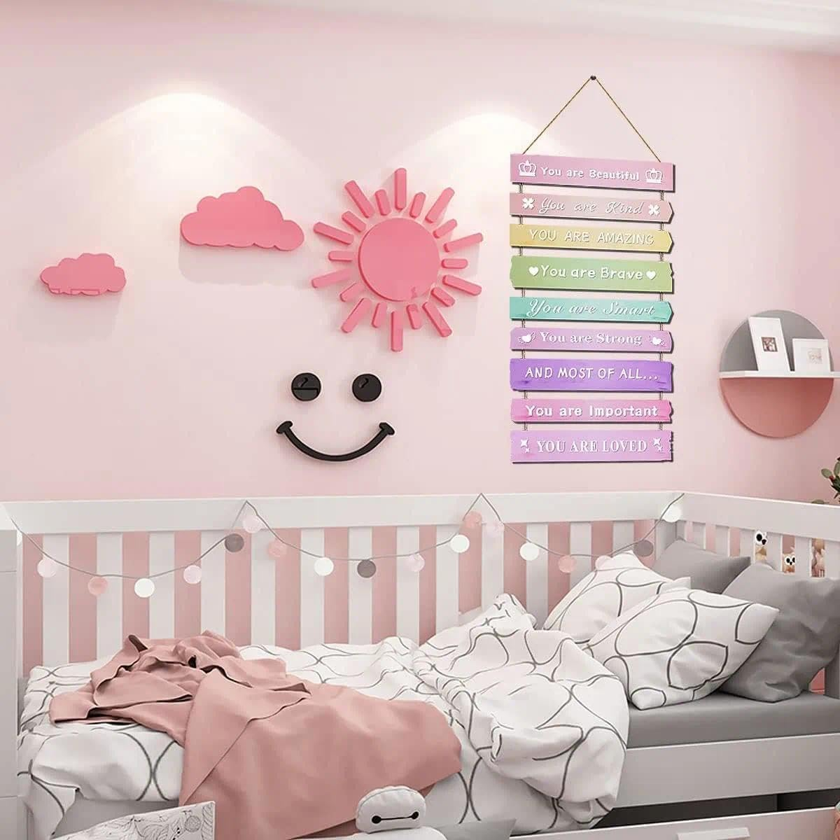 Aesthetic Room Decor for Teen Girls, Cute Bedroom Accessories, Inspirational Wall Art, Easy to Hang Wall Decor for Kids Room, Pink Room Decoration, Compatible with Various Room Styles - Leralsta image number 5