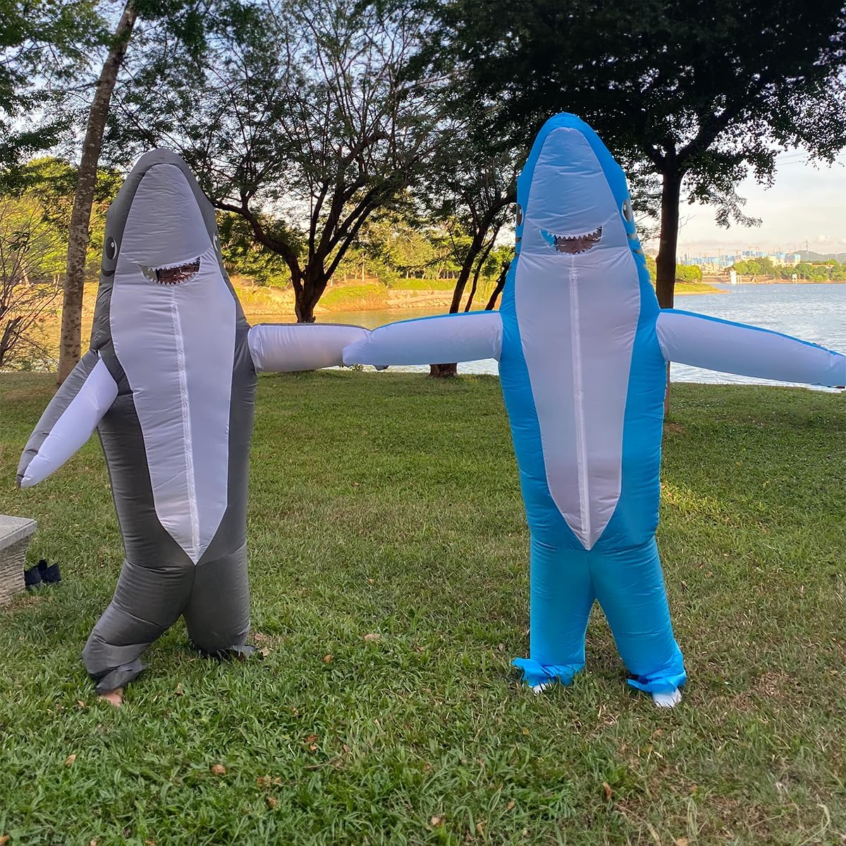 Inflatable Shark Costume Blow up Fancy Dress Cosplay Party Adults image number 2
