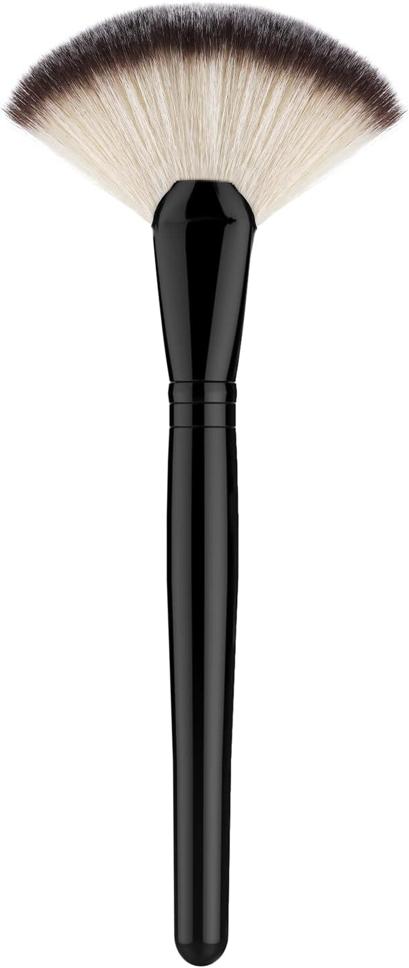 Fan Makeup Brush, Luxspire Professional Highlighting Make up Brush Blush Bronzer Cheekbones Brush, Single Large Soft & Dense Face Bulsh Powder Foundation Brushes Make up Tool, Black, Black, 5.51X1.69 Inch (Pack of 1), Makeup Brush image number 1