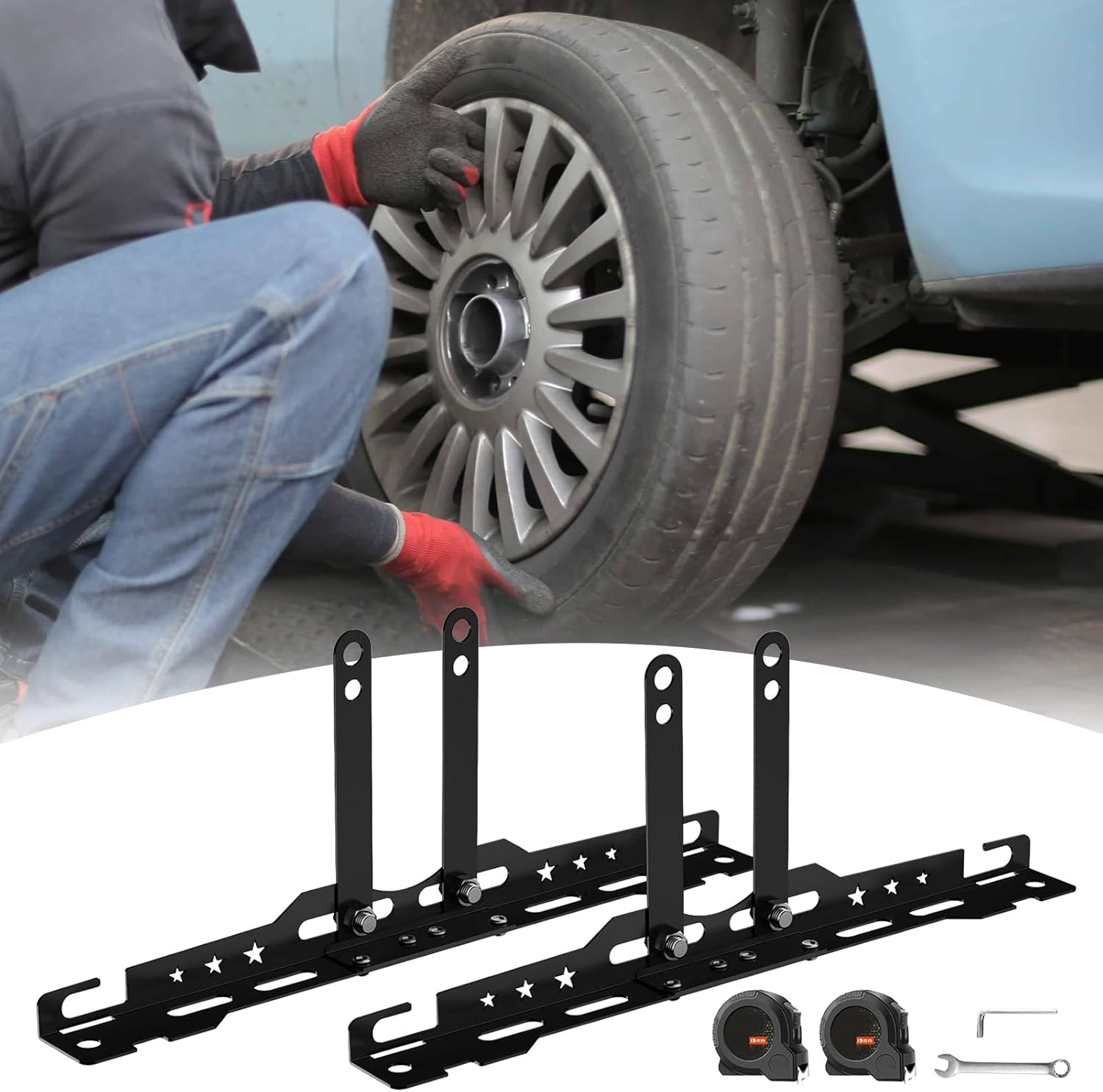 Alignment Tools Automotive - Camber Measuring Tool,Wheel Alignment Device with 2 Measuring Tapes for Car Maintenance Home Garage Shop Trailer image number 4