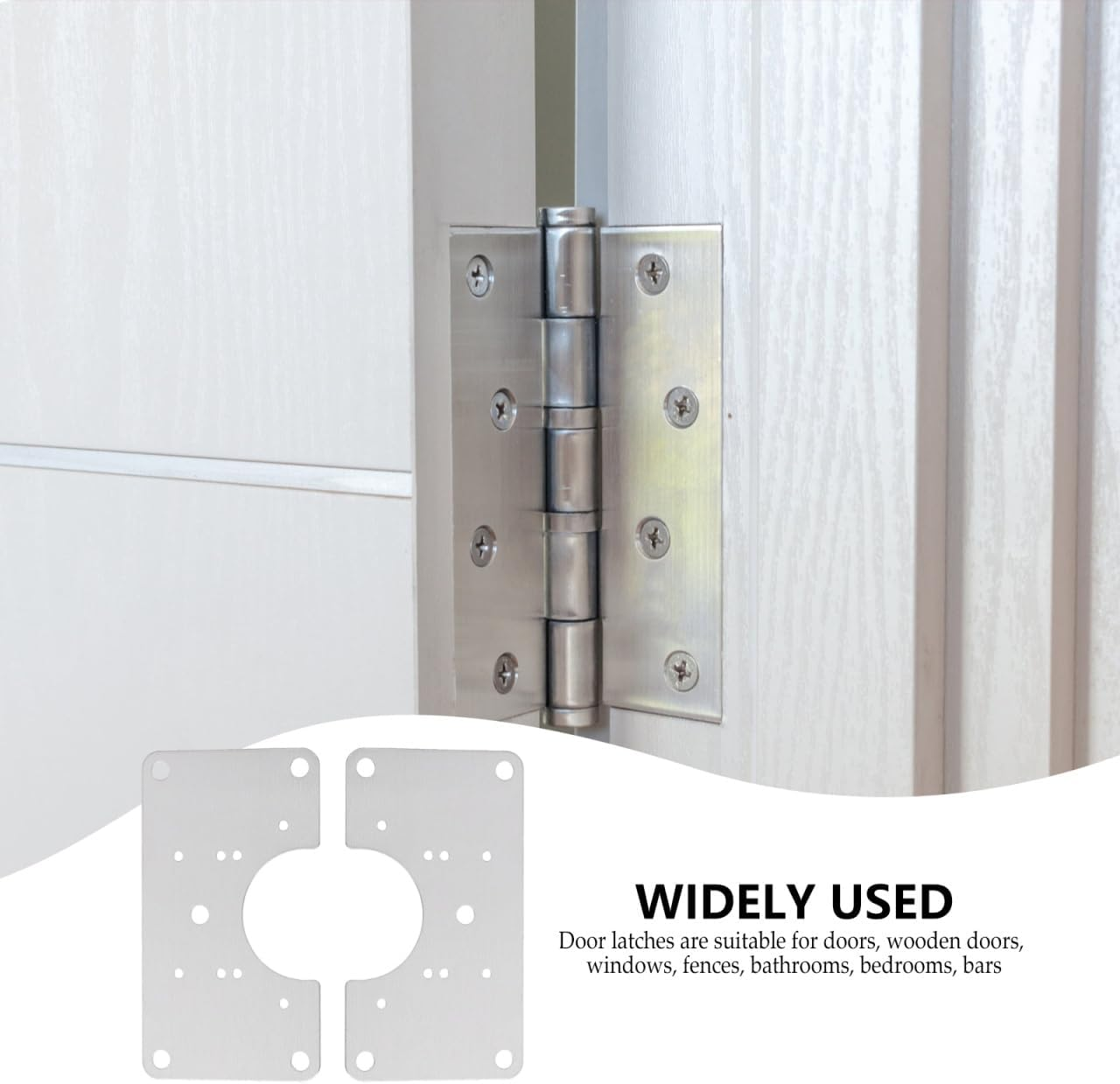 Operitacx Cabinet Door Hinge Repairer Kit with Steel Fixing Plates and Screws for Furniture and Kitchen Doors Easy Installation and Durable Support image number 5