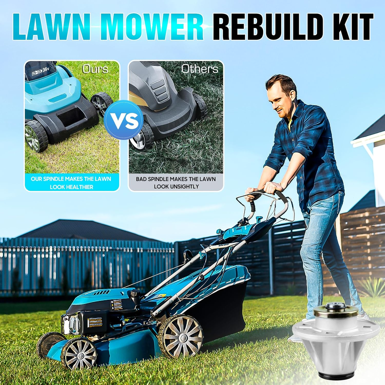 Lawn Mower Deck Spindle Assembly Replace for Ariens Gravely 51510000, 61527600, 61543800 40 44 48 Inch Decks Zoom 1540 1640 1740 1744 1840 1842 (3 Pack) image number 2