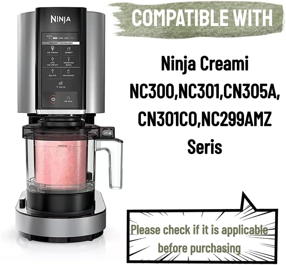 1 Tube Creami Pints and Lids Compatible with Ninja Creami NC300,NC301,CN305A,CN301CO,NC299AMZ Seris,Ice Cream Containers, Extra Cups Replacement (Blue) image number 2