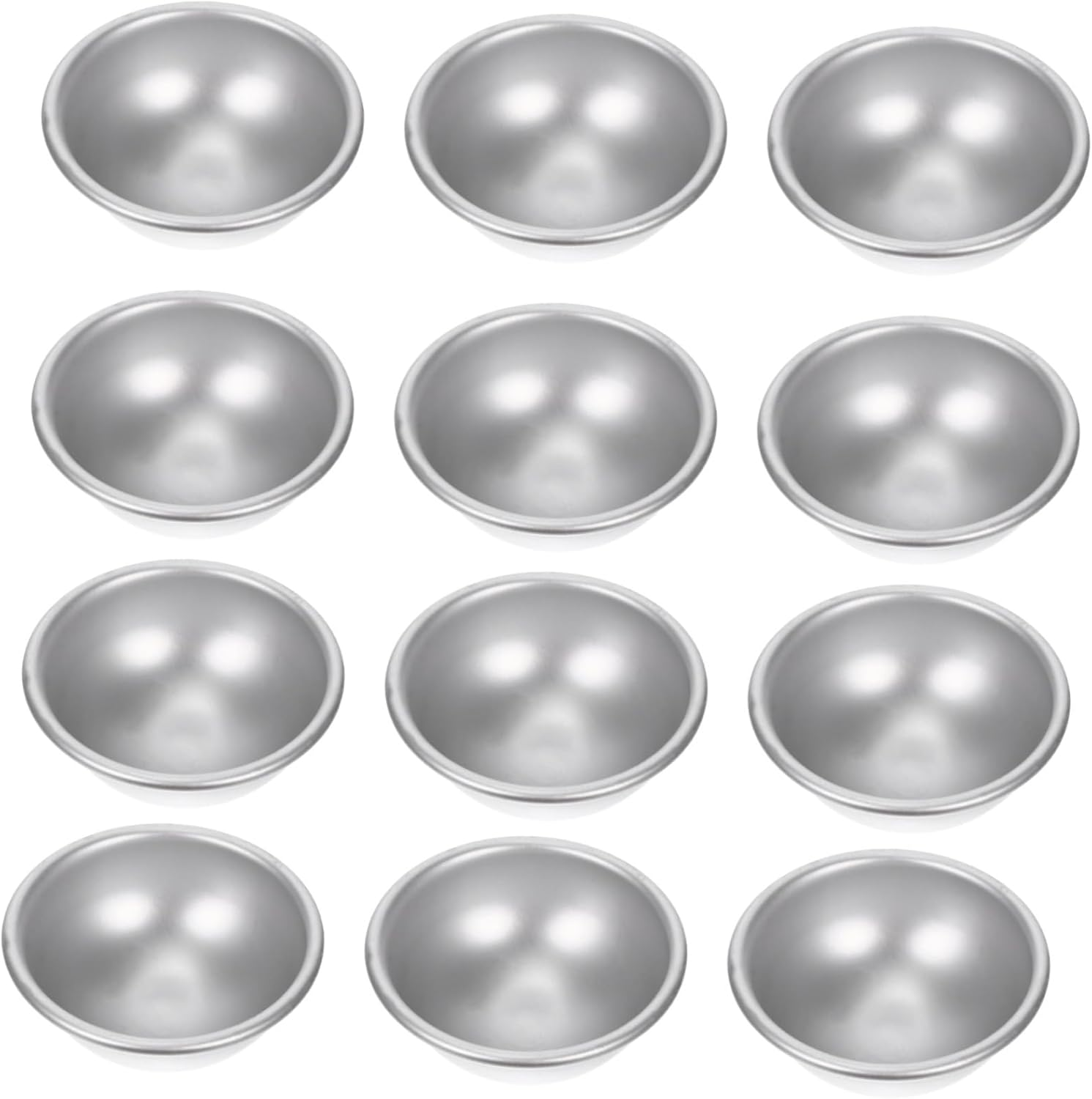 12Pcs Aluminum Bath Salt Molds Semicircular Ball Moulds DIY Bath Bomb Molds image number 6