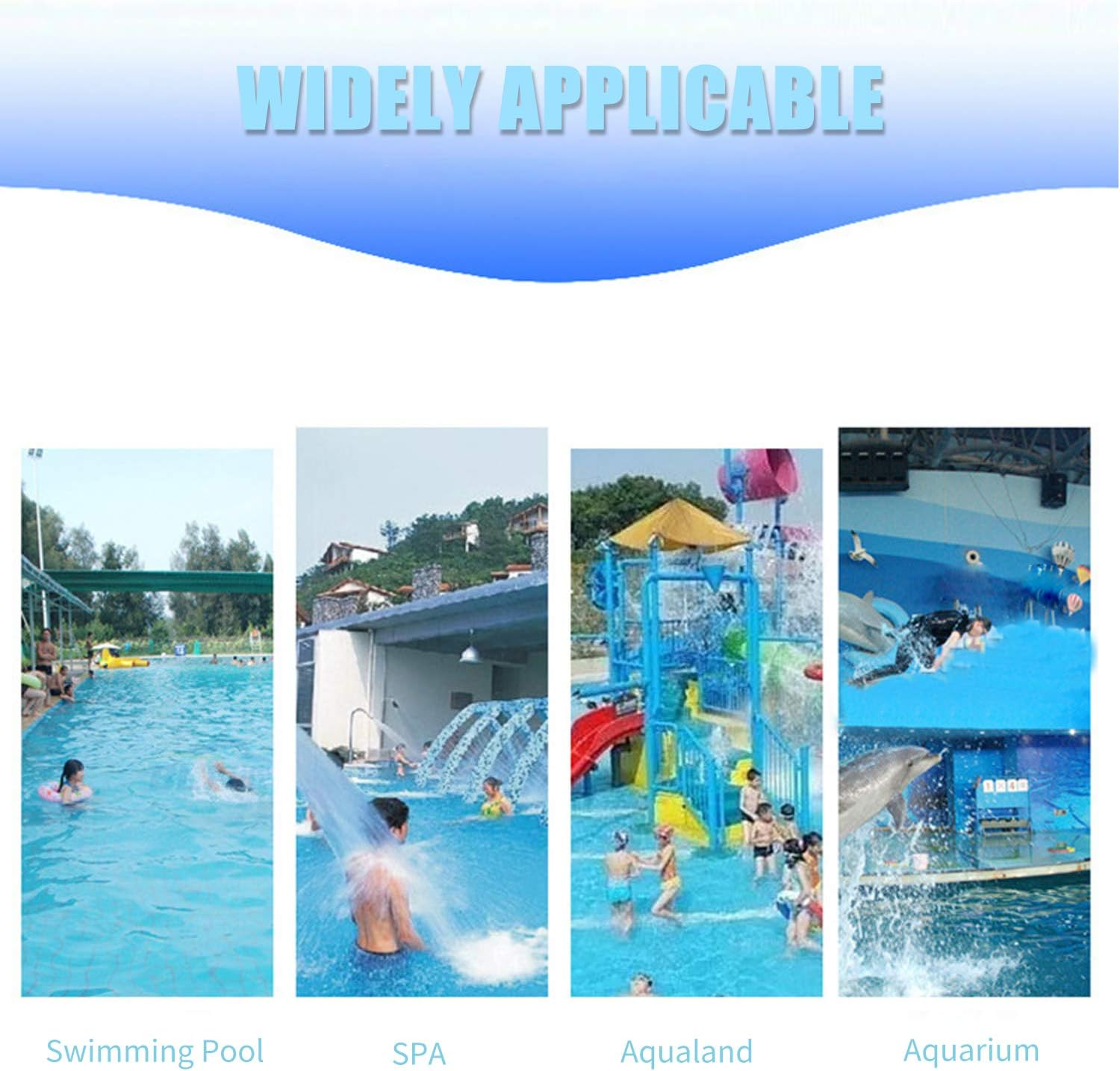 Swimming Pool Fountain Flower Shape Waterfall Spray Fountain Fits 1.5-Inch Threaded Return Fittings Spa Swimming Pool Tools image number 4