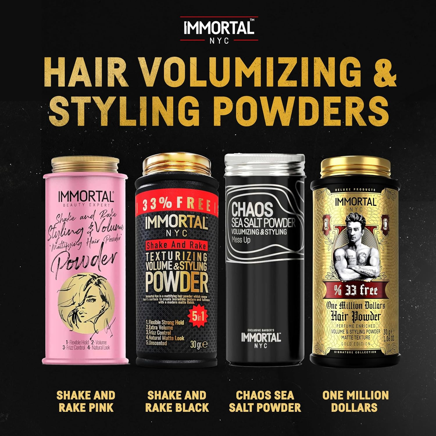 Immortal NYC Hair Styling Powder One Million Dollars 20Gr image number 3