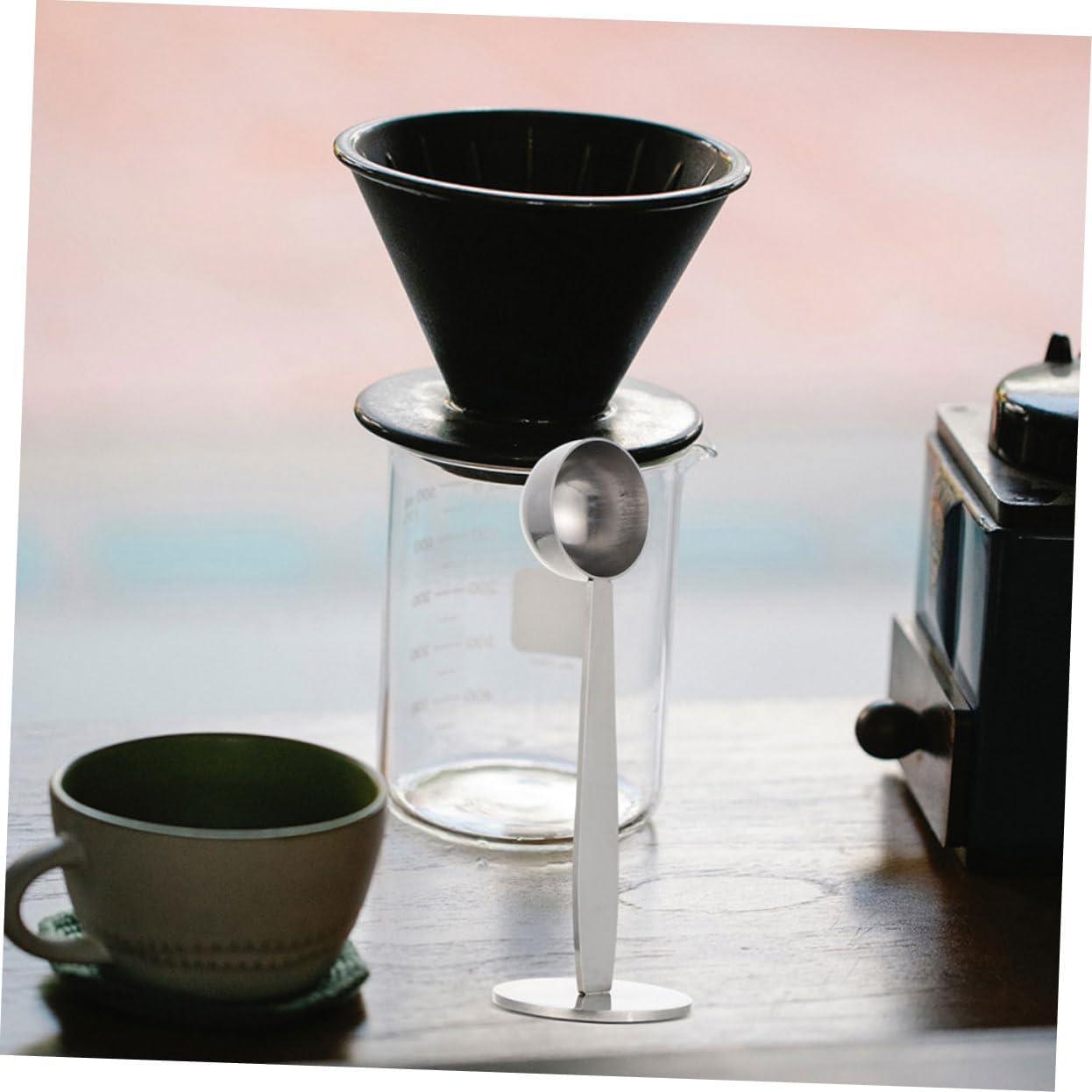 Cabilock 3Pcs Stainless Steel Coffee Bean Tamper and Measuring Spoon Portable Coffee Scoop with Rounded Edges for Accurate Espresso Powder Pressing and Bean Measuring image number 3