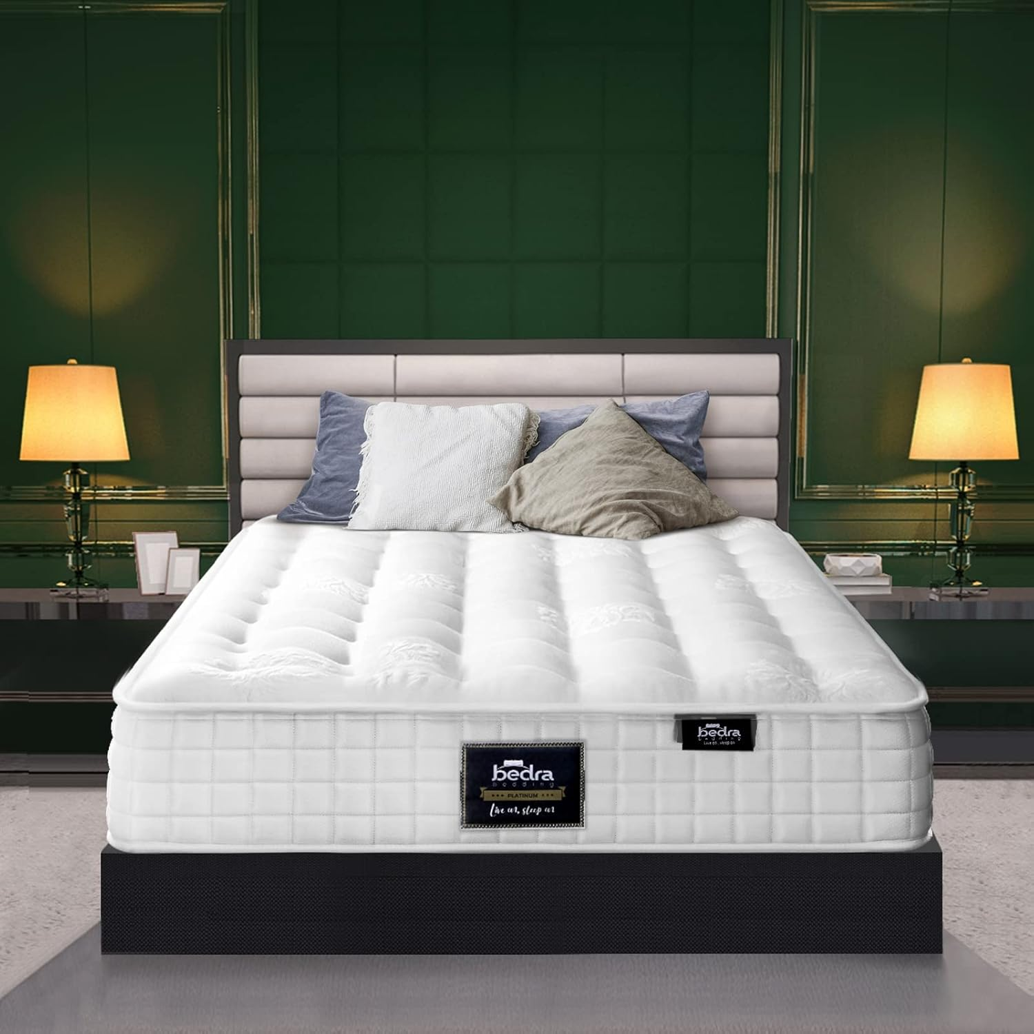 Bedra Bedding King Single Mattress 27Cm Pocket Springs Pillow Top Bed Mattress with Belgian Knit Fabric Medium-Firm image number 5