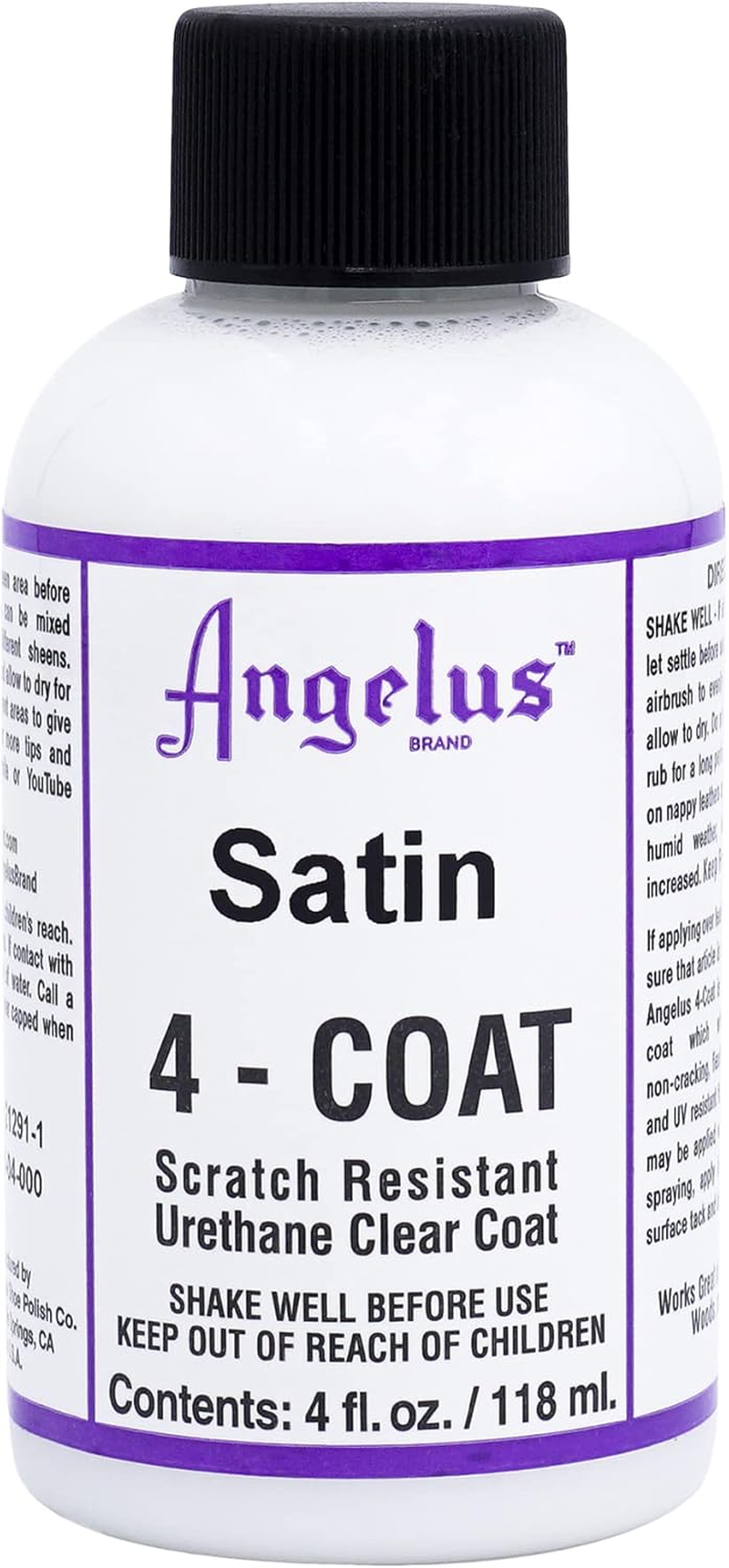 Angelus 4-Coat Leather Clear Coat Finisher Flat 4Oz- Scratch Resistant image number 4